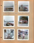 Yellow Creek Lake - near Silver Lake Indiana - 1963 - Glen and Pat in boat. Ed and Karen. 8815 by garage side door Mary Helen in stroller. Girstle on tractor by building and gas pump with Flash. Alan in swimsuit in yard at 6122.