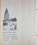 newspaper clipping - Dan Young Chevy - biggest flag stolen