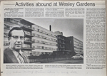 newspaper clipping - Never a dull moment at Wesley Gardens (Where Mildred Kestner lives)