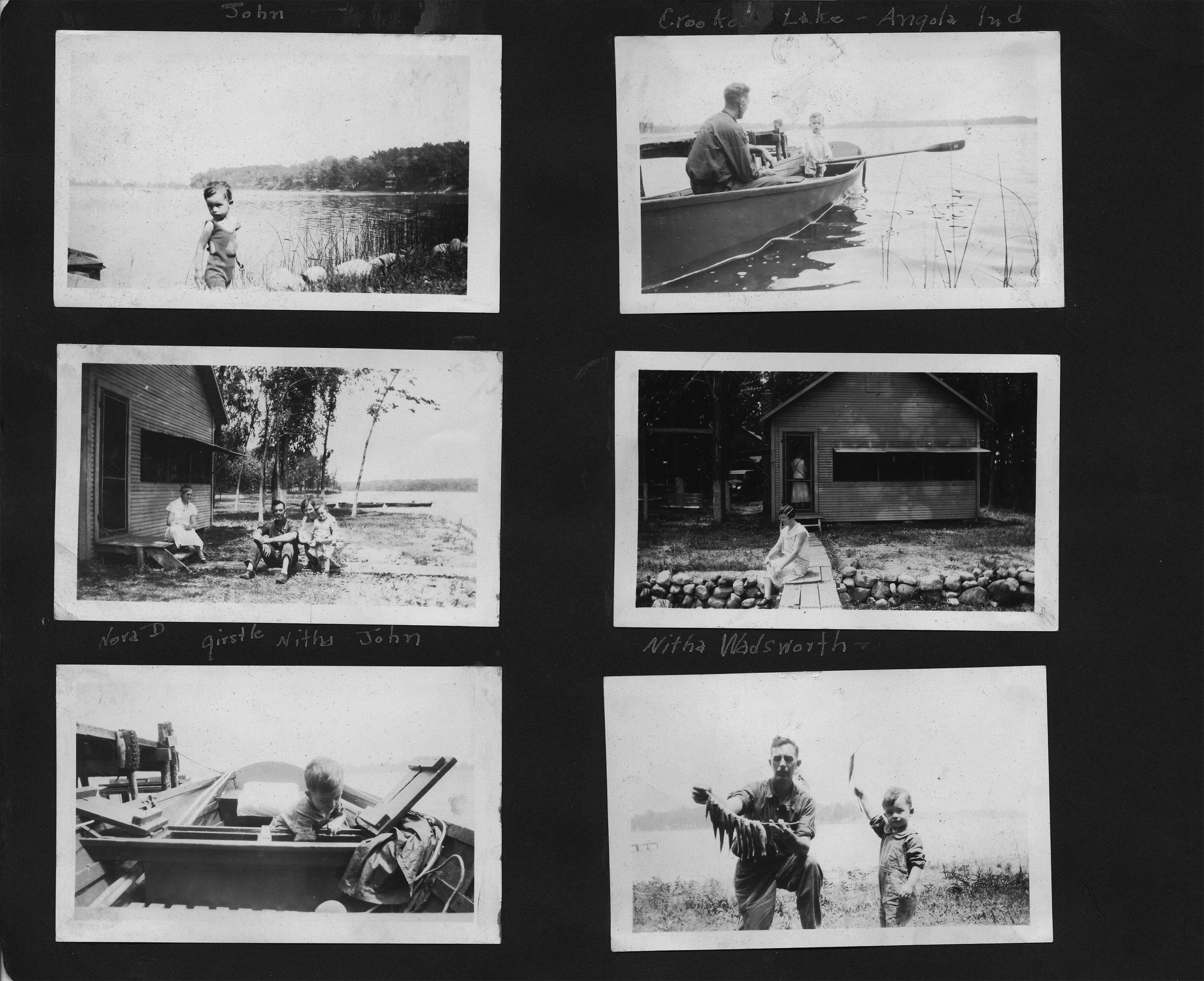 John / Crooked Lake - Angola, Ind. / Nora D, Girstle, Nitha, John / Nitha Wadsworth