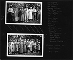 Aug 1939 - Wm Ringer, Mary Ringer, Ida Ringer, Geo Ringer, Nora Dawson, Ham Thompson, Louie Pearce / Picture taken at Ruth Alice's Aug - 1938 - Ham Thompson, Edw P. Smith, Nora Dawson, Rosemary Stutzman, Prue Ringer, Edith Bodenheimer, Mary Ringer, Ida Ringer, Wm Ringer, Louie Pearce, Ed Smith, Eva Ringer, John Ringer, Richard Ringer, Jimmy Ringer, Ruth Alice Booth, Kenneth Booth, Ham Thompson (?), John Hague, David Booth, Steven Booth, Blanche Smith.