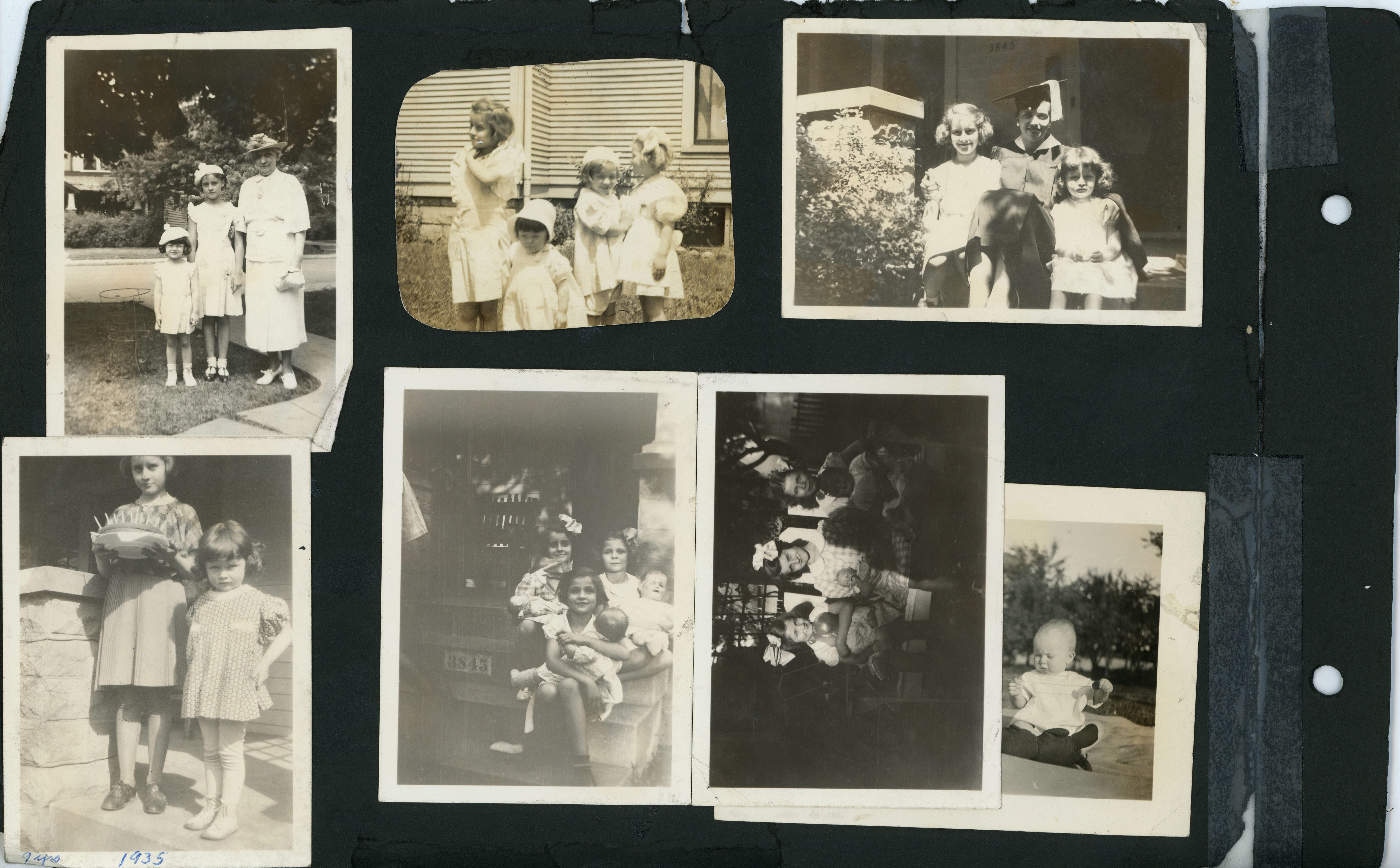 Helen, Rosemary, Mrs Scott. Rosemary, Helen, Eleanor and Lillian. Zoe and Jean Fuller, Fran, Bobby. 