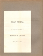 piano recital program - Berenice E Gaubatz - 