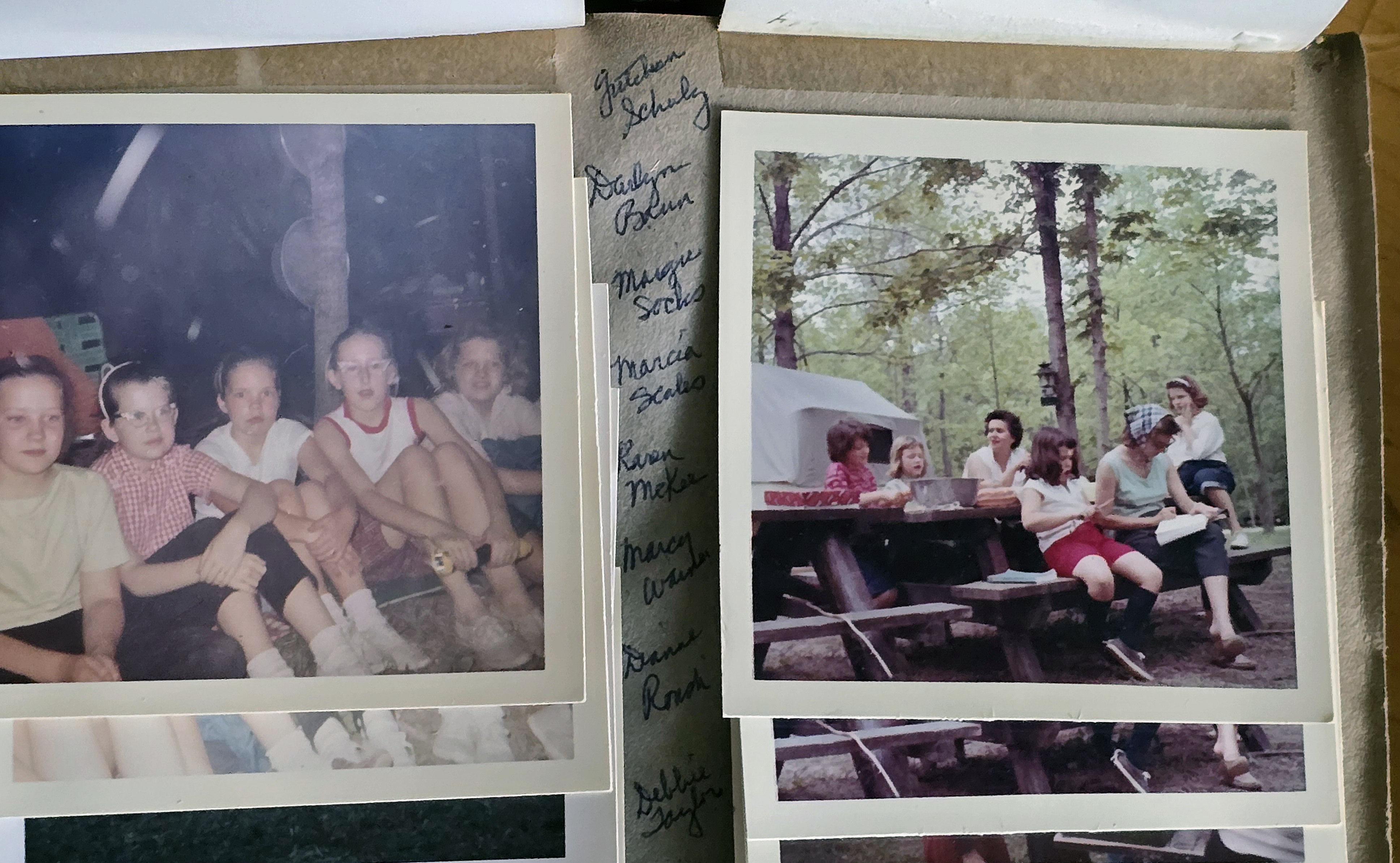 Girl Scouts camping - Gretchen Schultz, Darlyn Baun, Margie Socks, Marcia Scales, Karen McKee, Marcy Warner, Dianne Roush, Debbie Taylor, Julie Justice, Mathy Milling, Jeanne Leffler, Kim West, Barbara Stayton, Charlotte Wilson, Susan Hague, Susan Roush, Teresa Hoopingarner, Carol Henderson, Sheila Stewart, Sally Ayres, Sara Walker, Lou Ann Snodgrass, Debbie Colvin, Marsha Loftiss, Diane Craig, Ann Leffler, Esther Winters, Debbie Hancock, Marilyn Cecil, Debbie Smith.