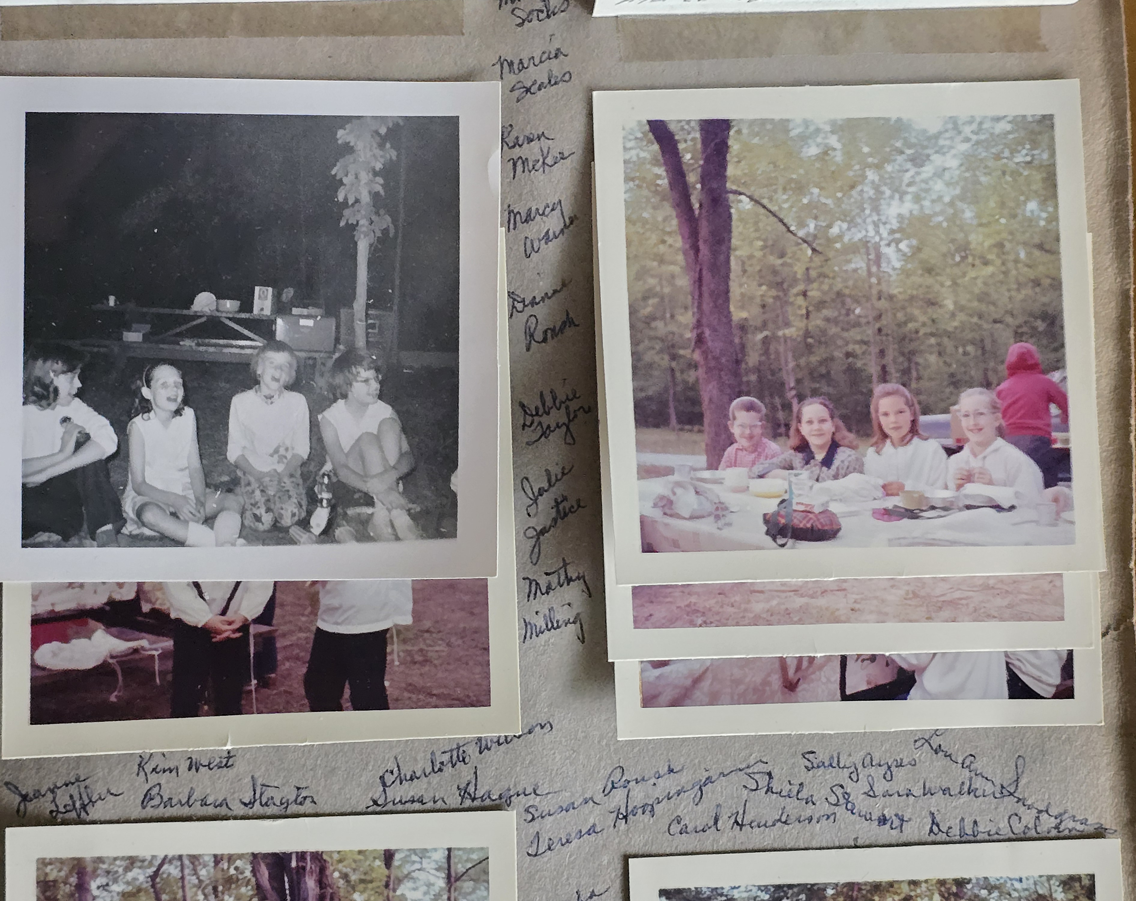 Girl Scouts camping - Gretchen Schultz, Darlyn Baun, Margie Socks, Marcia Scales, Karen McKee, Marcy Warner, Dianne Roush, Debbie Taylor, Julie Justice, Mathy Milling, Jeanne Leffler, Kim West, Barbara Stayton, Charlotte Wilson, Susan Hague, Susan Roush, Teresa Hoopingarner, Carol Henderson, Sheila Stewart, Sally Ayres, Sara Walker, Lou Ann Snodgrass, Debbie Colvin, Marsha Loftiss, Diane Craig, Ann Leffler, Esther Winters, Debbie Hancock, Marilyn Cecil, Debbie Smith.
