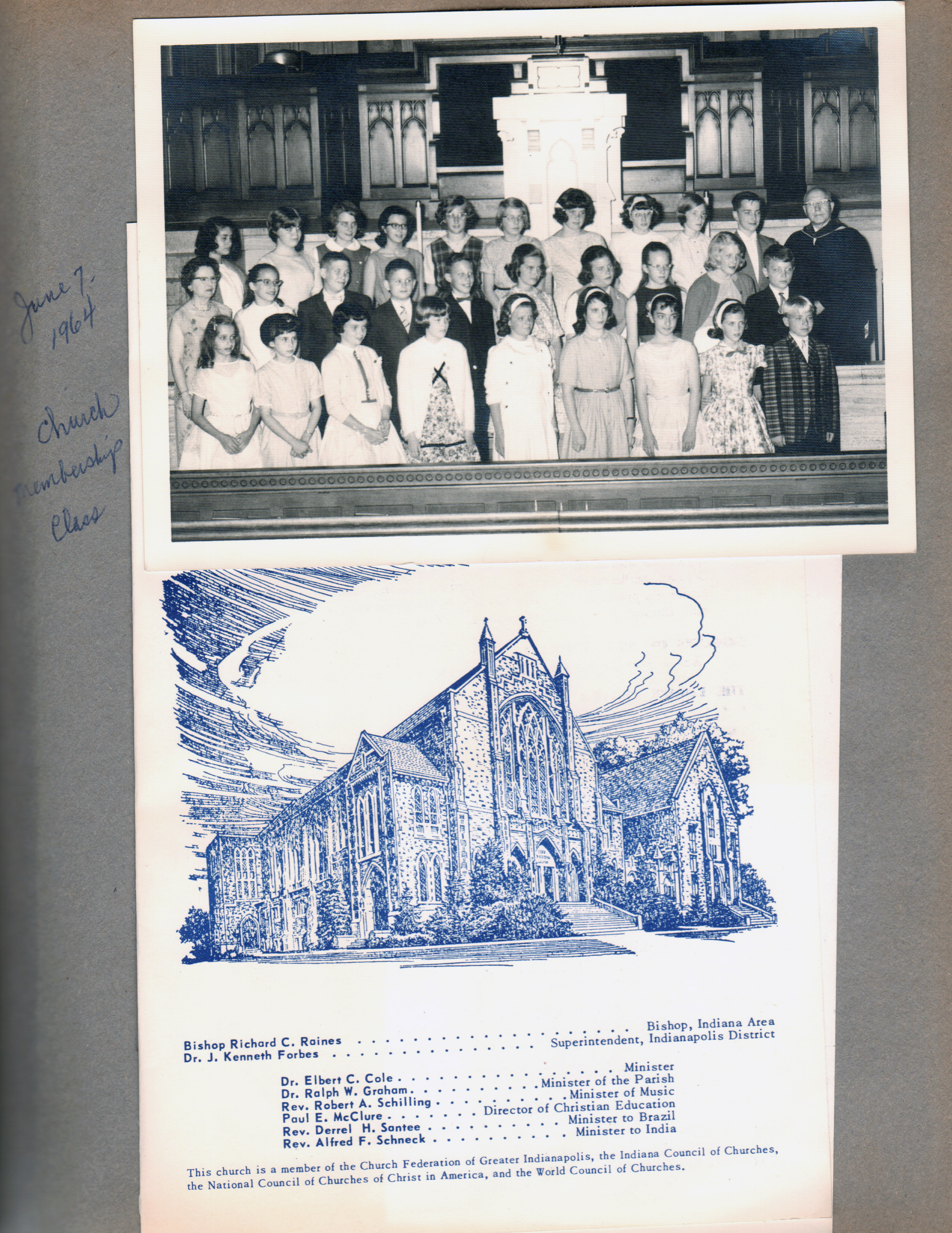 June 7, 1964 North United Methodist Church membership class group.
