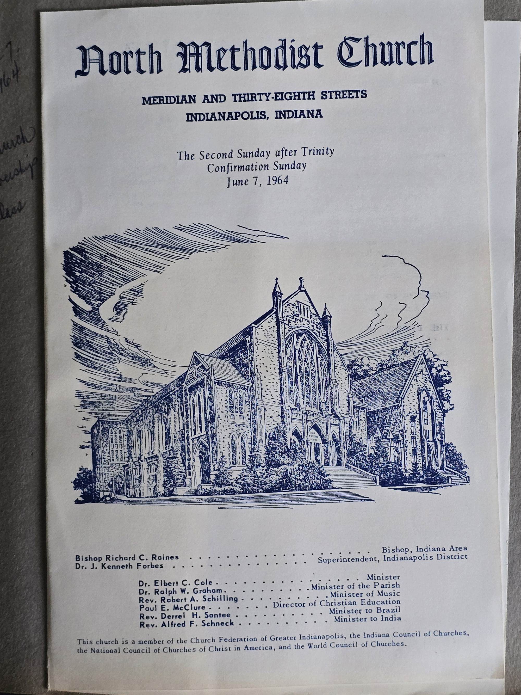 North United Methodist Church bulletin - June 7, 1964