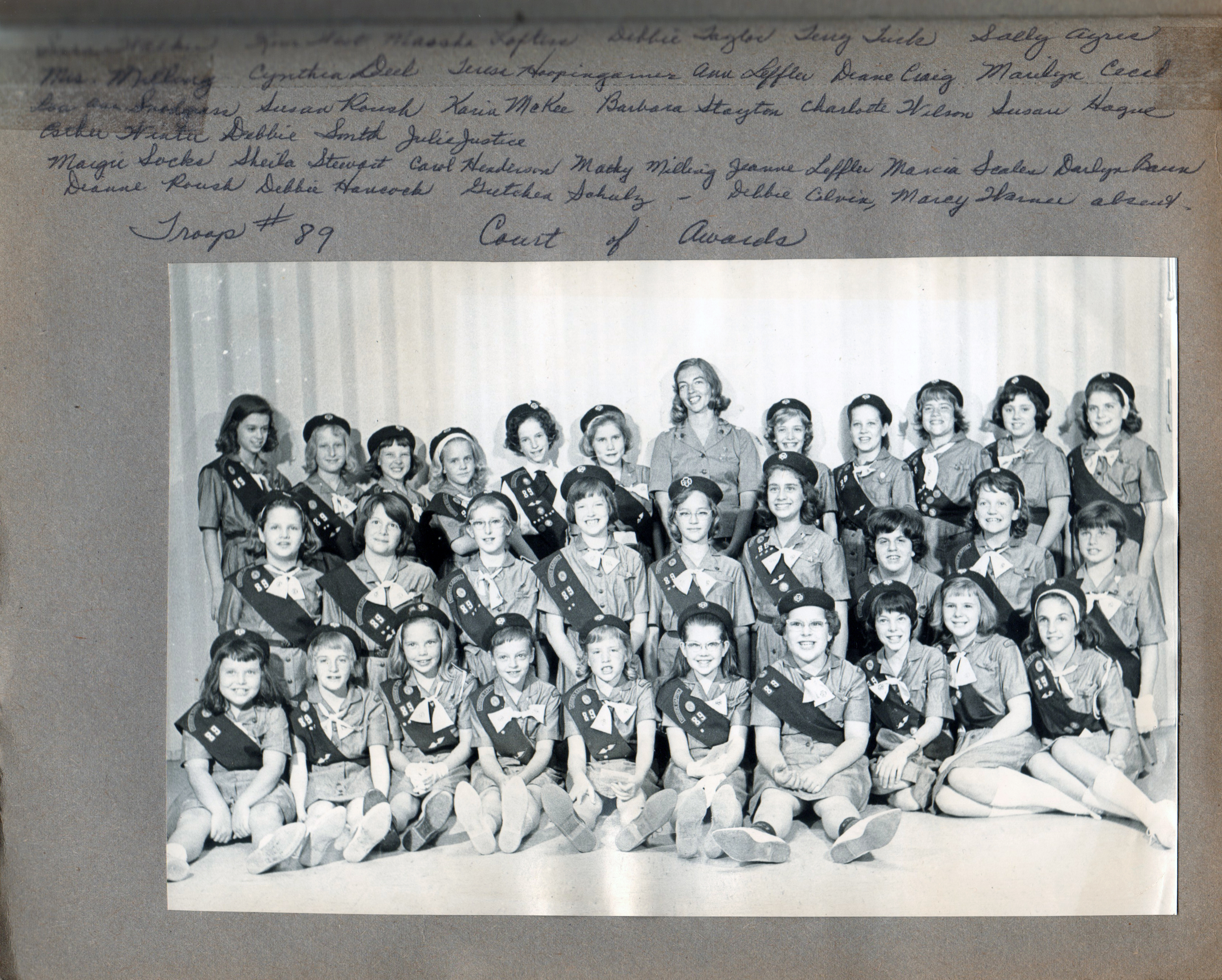 Girl Scouts group portrait Troop #89 (list of names)
