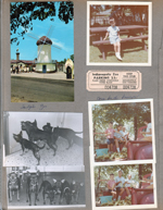 Indianapolis Children's Zoo Postcard Z.6 4DK-916 - entrance windwill. Alan picnic table 6122. Zoo ticket. Princess and puppies. Alan and Susan, Susie Tuck and Beth Ann Gootee shucking corn in a red truck.