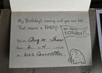 Susan's birthday invite