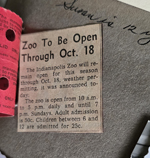 newspaper clipping - Indianapolis Children's Zoo hours