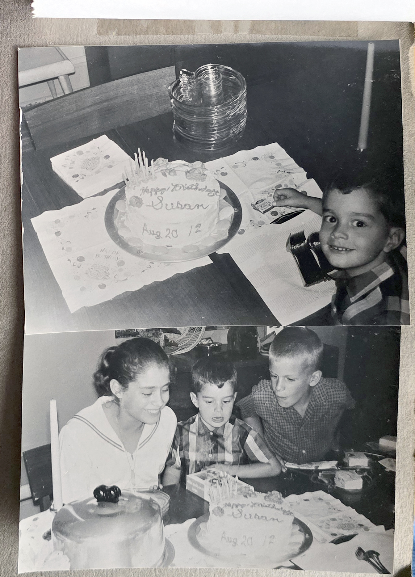 Susan's birthday Alan and cake