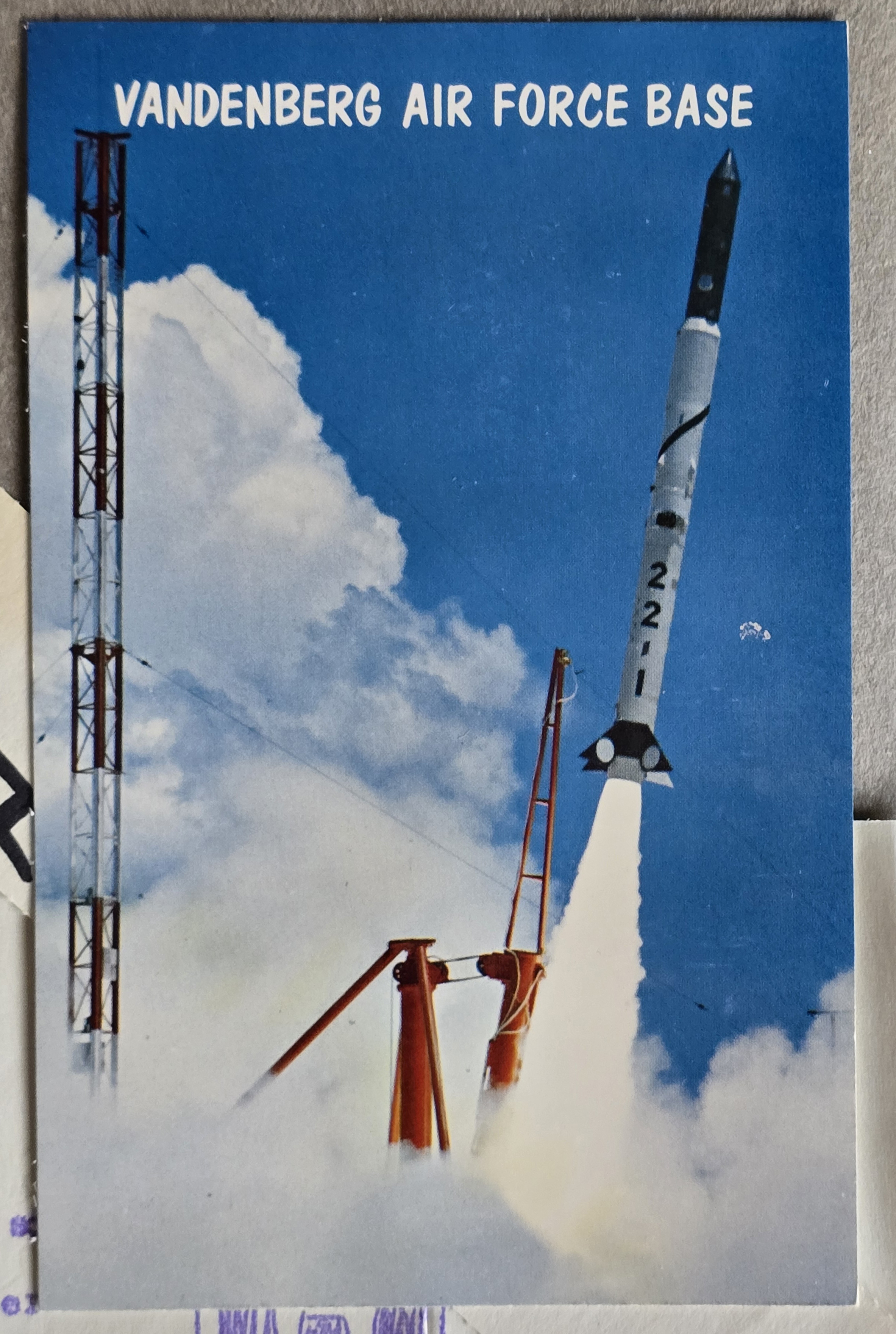 Postcard C16535 - Vandenberg Air Force Base - missile launch