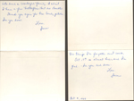 Thank You notes to Rosemary from Sara