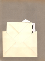 envelope with note and Polaroids