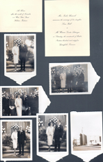Springfield, Tenn. Sara and Warren's wedding - wedding invitation. Polaroids of Mr and Mrs Warren Letsinger at altar