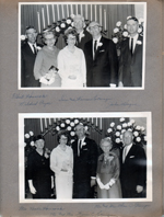 Springfield, Tenn. Sara and Warren's wedding - Elbert Hancock (brother), Mildred Pryor (sister), Sara, Warren, John. Mrs Nealie Hancock, Sara, Warren, Vonnie and Curt.