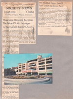 Springfield, Tenn. Sara and Warren's wedding - newspaper clippings. Postcard D61 13116-B - Tower Isle Hotel - Ocho Rio - Jamaica - to Susan from Warren and Sara.