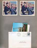 Springfield, Tenn. Sara and Warren's wedding - probably Sara's mother and Vonnie outside church. envelope of letters and postcard