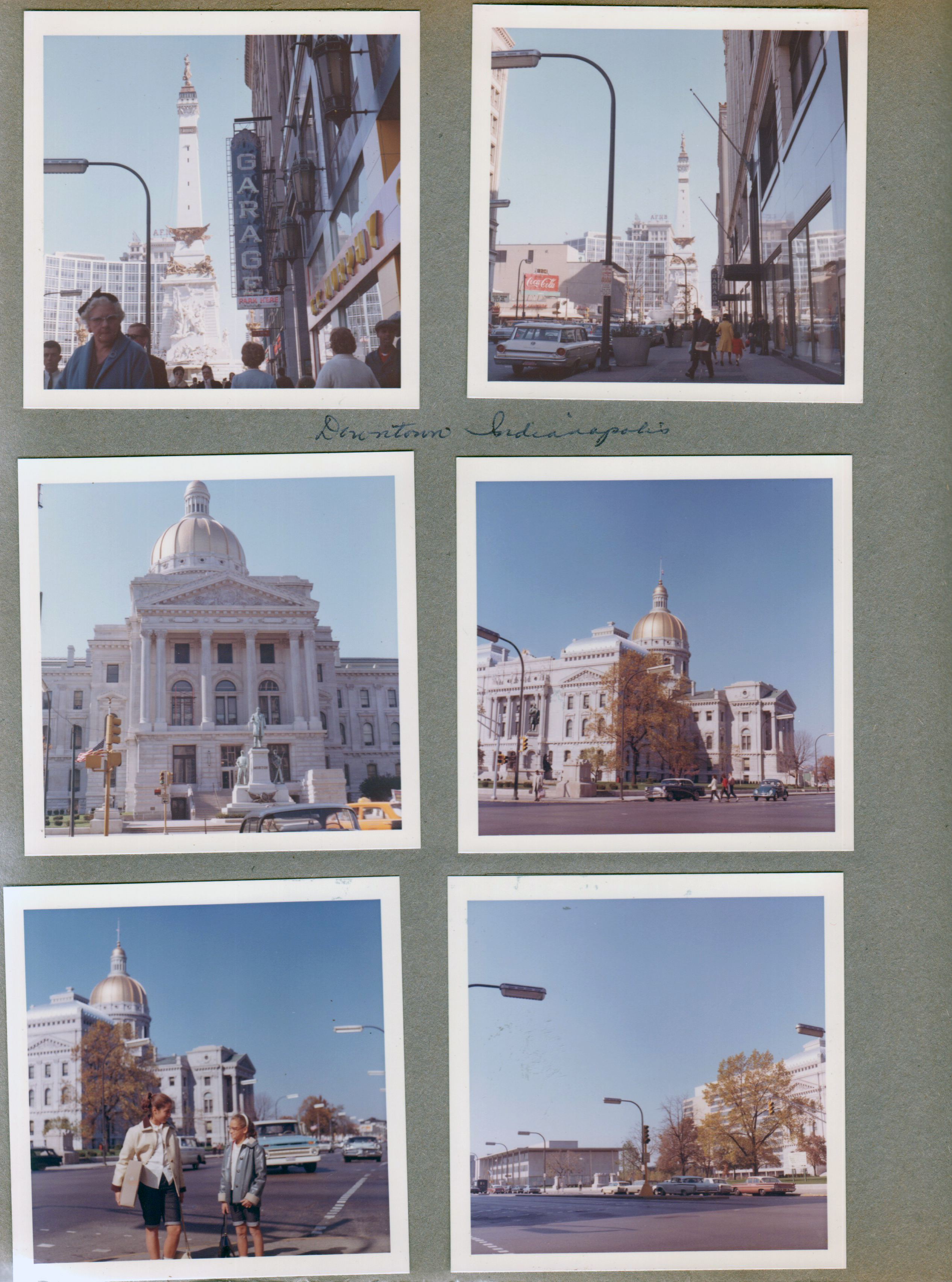 Downtown Indianapolis - Monument Circle. Statehouse. Susan and Susie Tuck