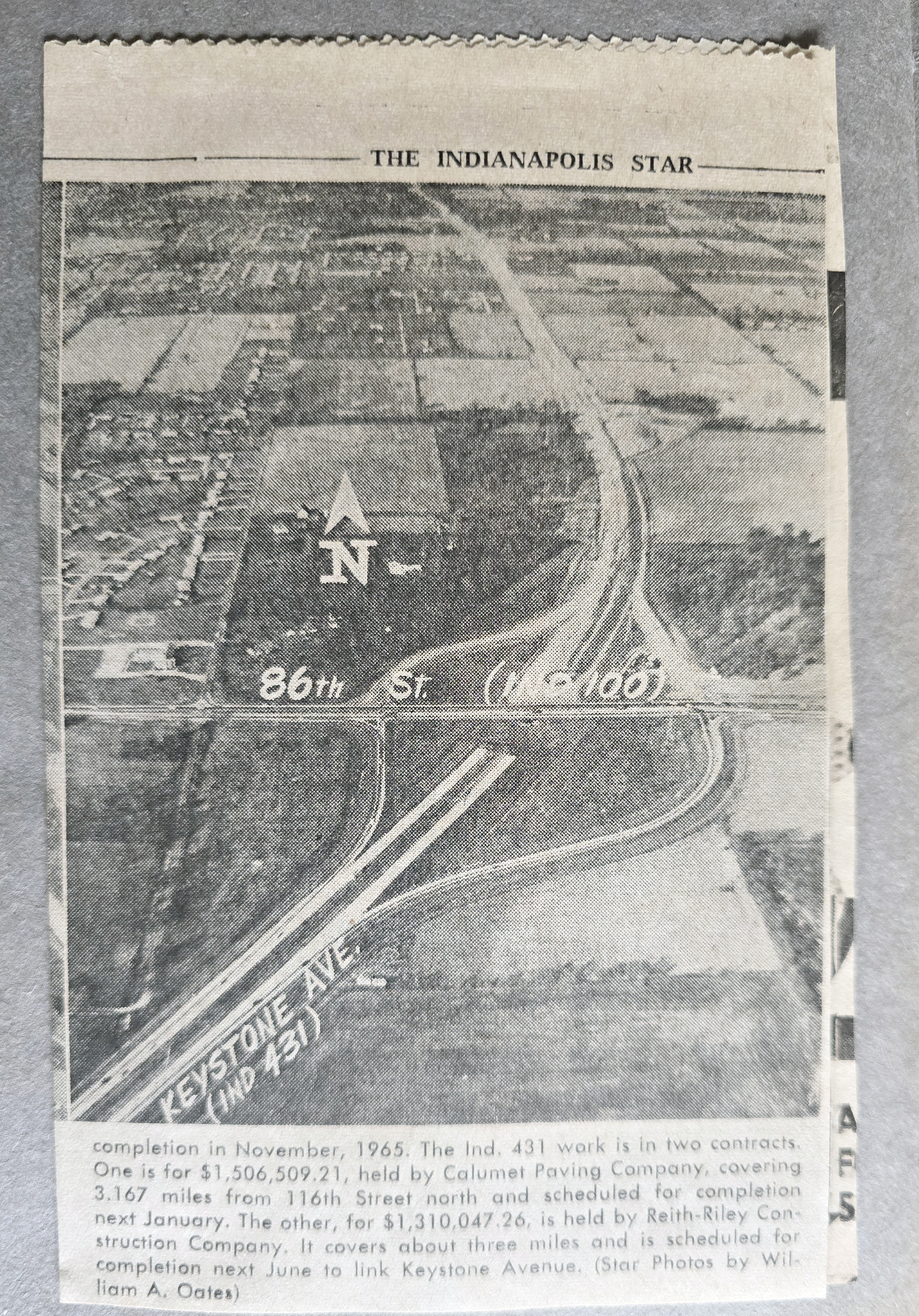 newspaper clipping - new State Road 421 to extend Keystone north