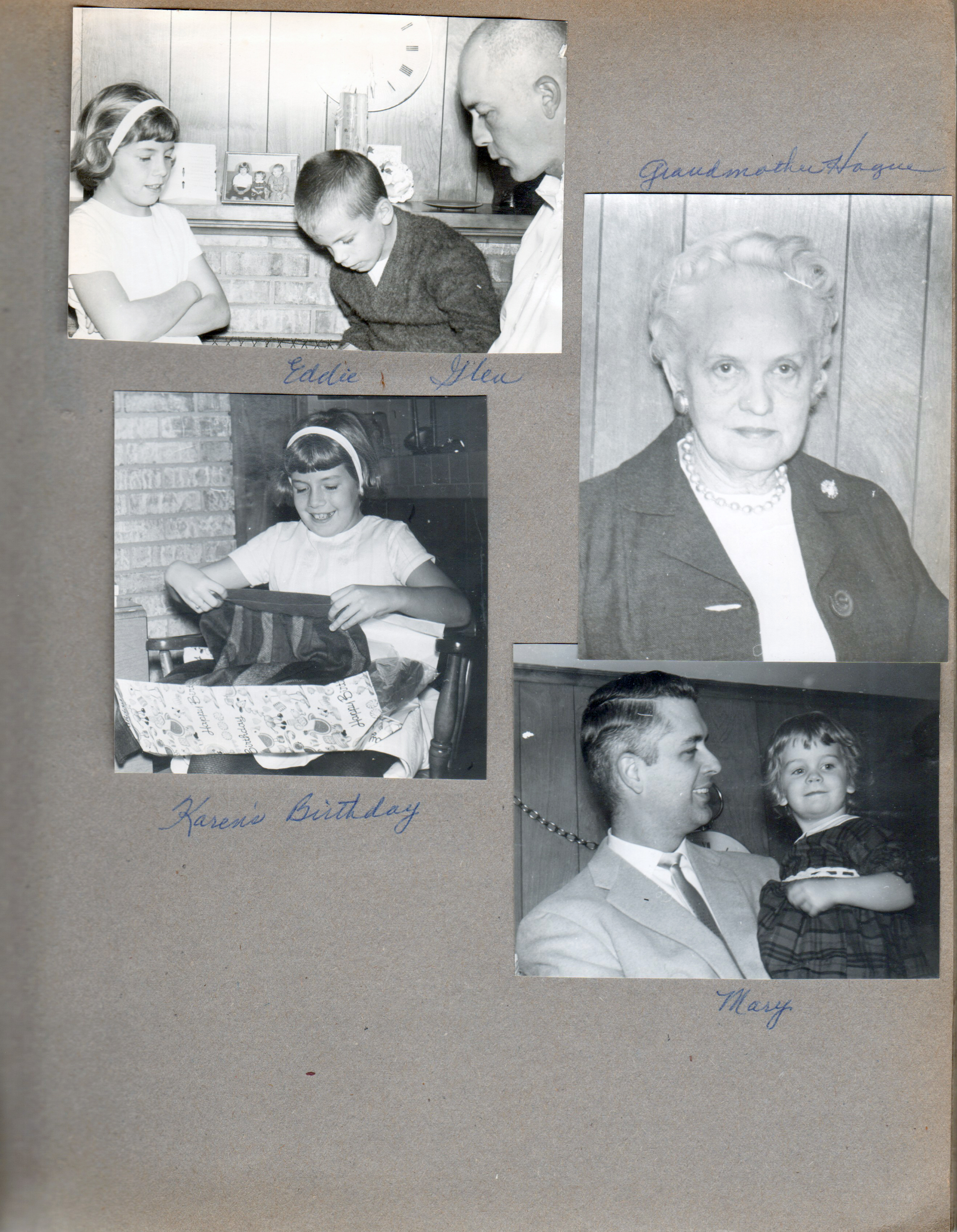 Karen's birthday - Karen, Eddie and Glen. Helen. John and Mary