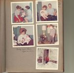 Becky and Paula Meadors before Christmas. Alan at back door 6122 in snow - sled.