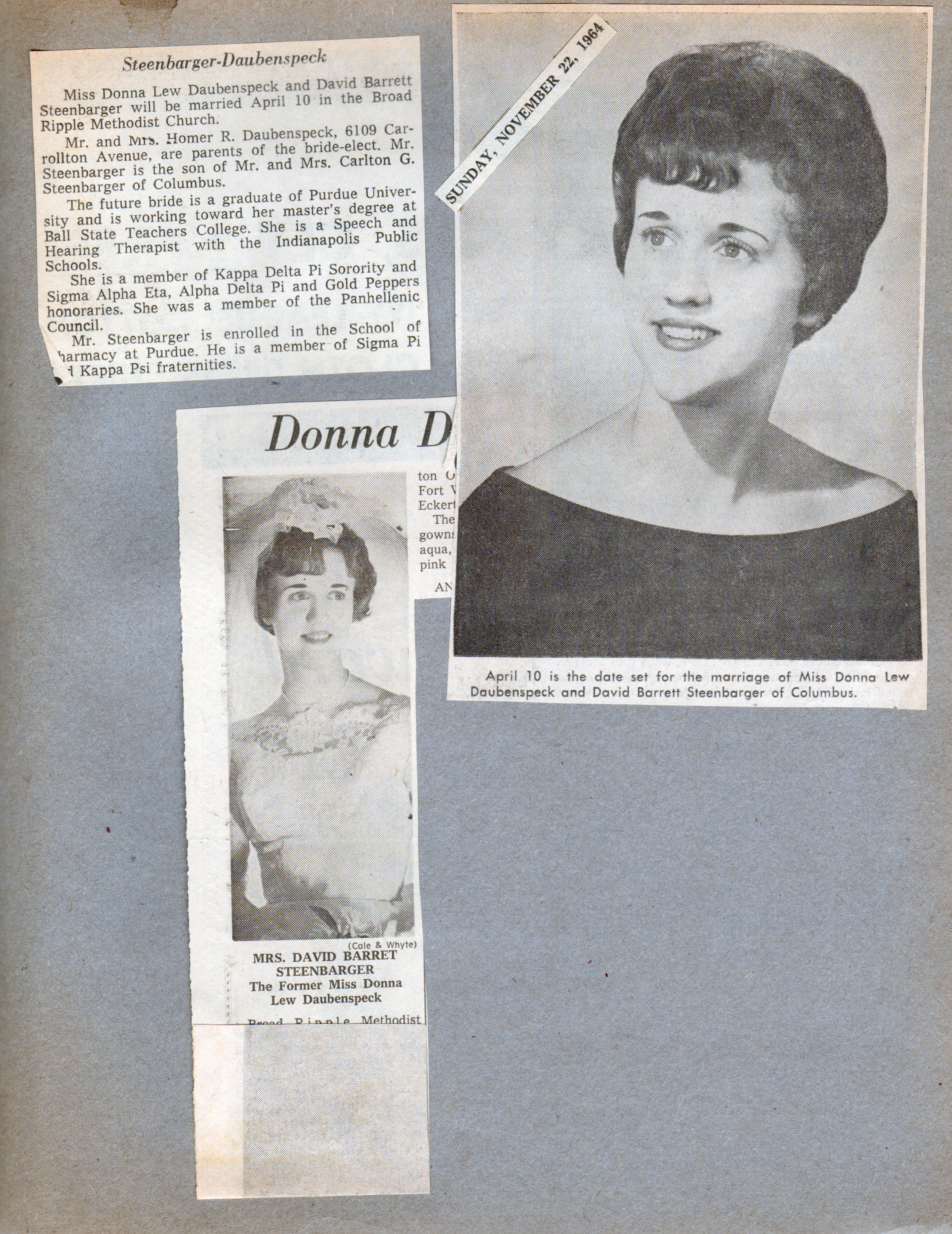 newspaper clippings - Steenbarger-Daubenspeck wedding