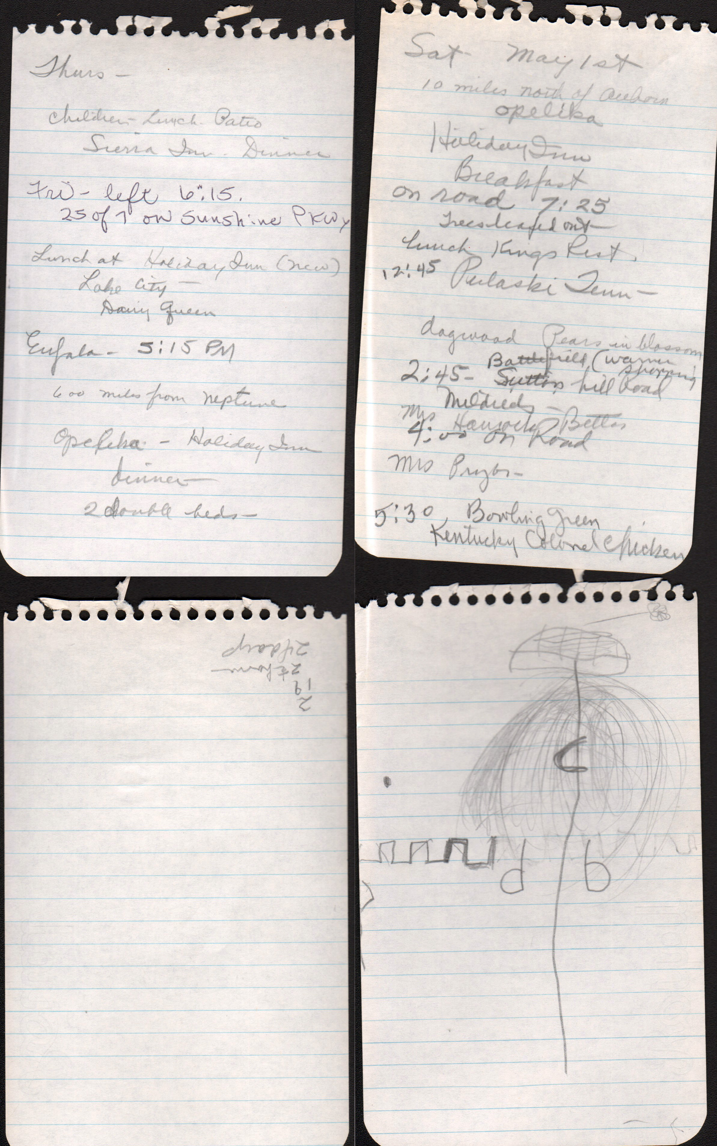 Rosemary's notes of the Florida trip