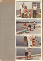 Hollywood Beach - Neptune -  John, Susan, Alan and Girstle with fishing poles in courtyard. Fishing on Intracoastal Waterway.