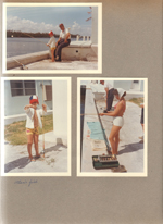 Alan and Girstle fishing on Intracoastal Waterway. Alan with tiny fish. Susan fishing.
