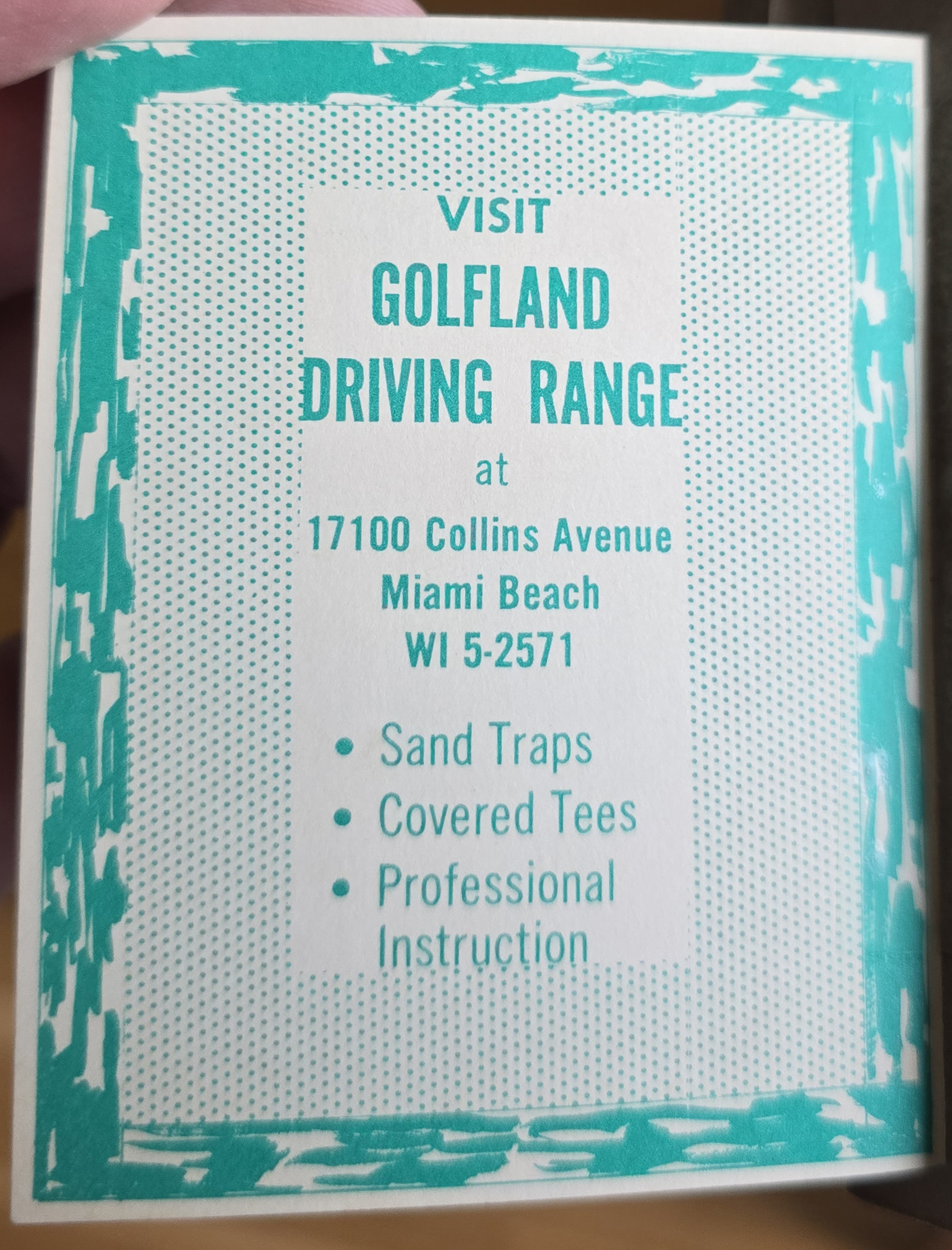 Golfland miniature golf Hollywood Beach, Johnson Street, scorecard