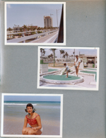 Ft Lauderdale - driving across bridge - looks like crane building Pier 66 revolving restaurant Hollywood Beach - Johnson Street miniature golf - Alan and John. Susan on beach gathering shells.