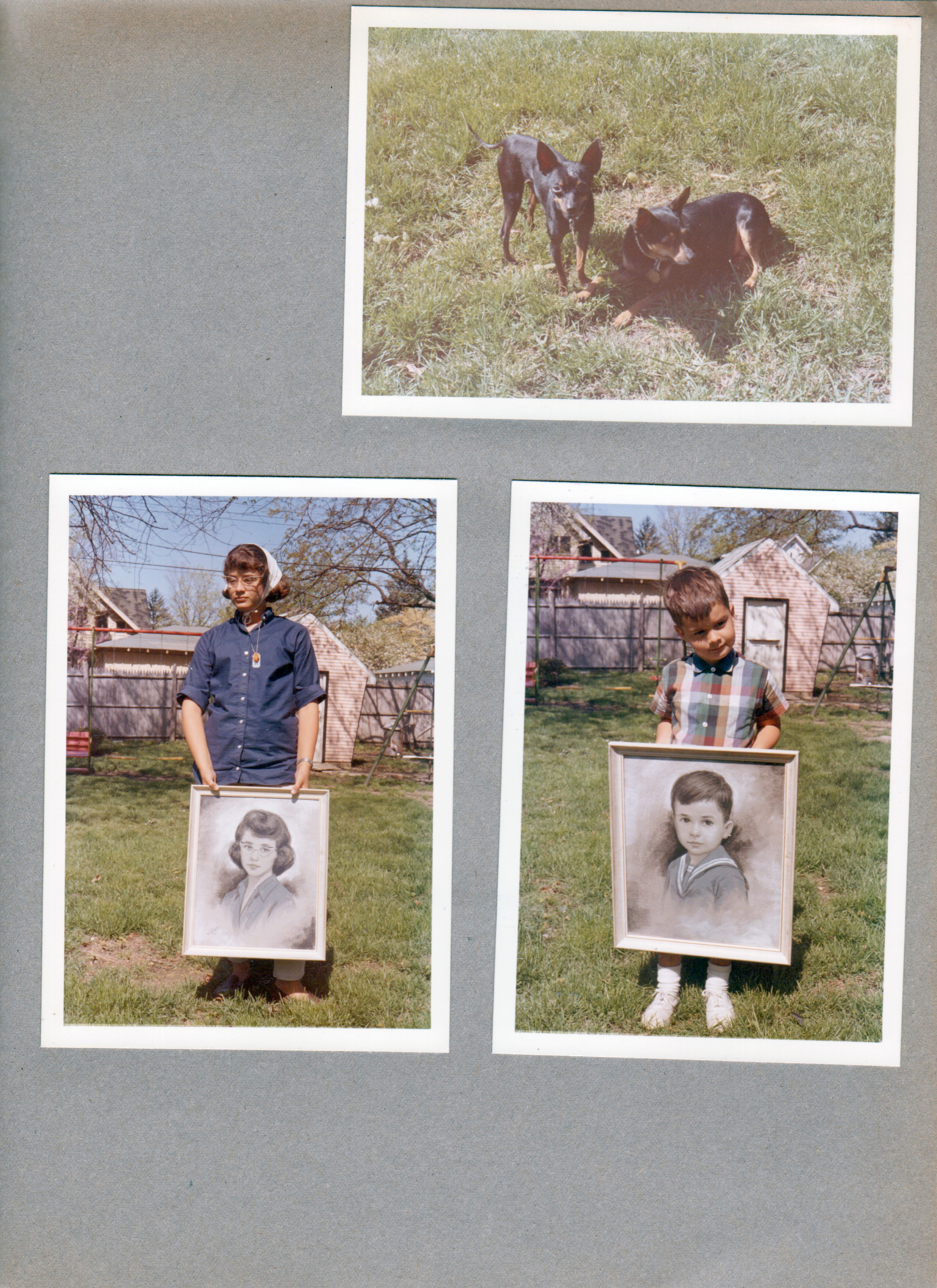 6122 yard - Shakespeare and Princess. Susan and Alan with charcoal sketches