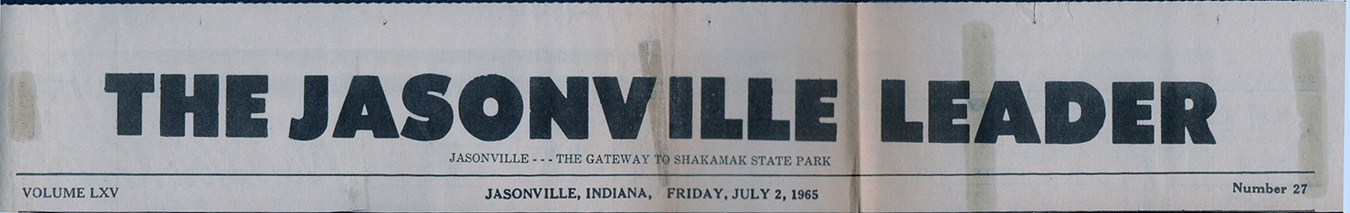 Jasonville Leader banner July 2 1965