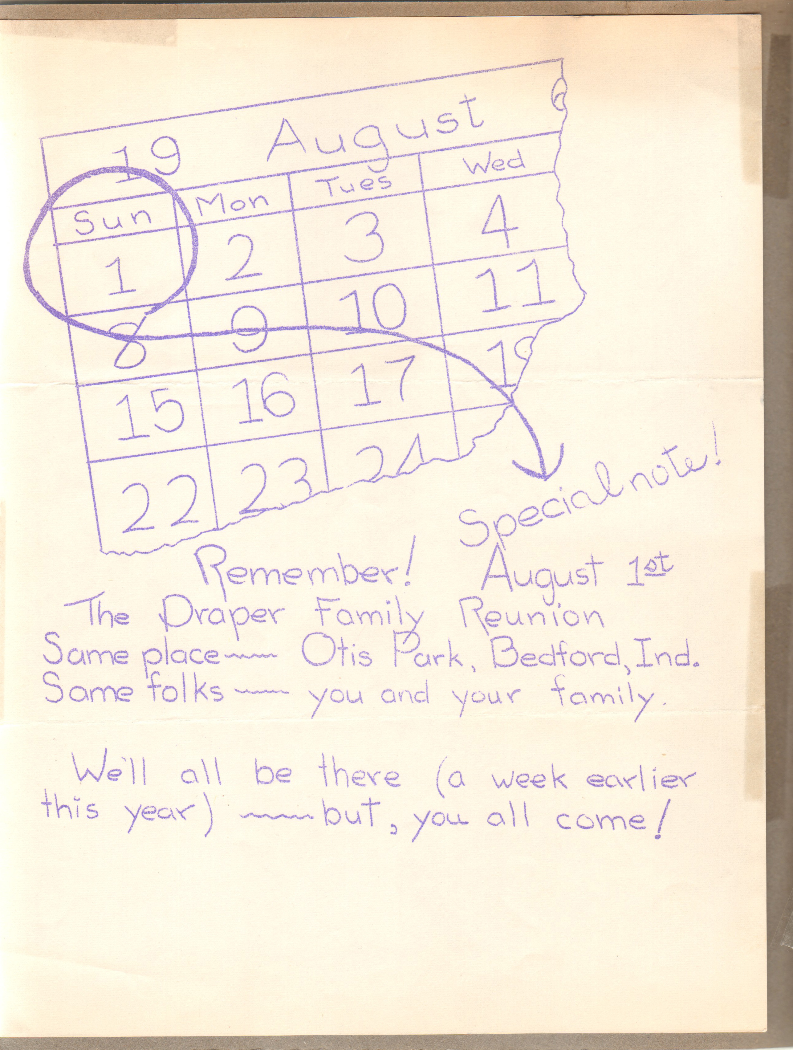 Draper Reunion flyer