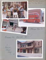 Universal Movie Studios - Edna and Russell Robert, Girstle and Helen Hague. Double-decker bus. Building 32 - Munster set. Hong Kong set.
