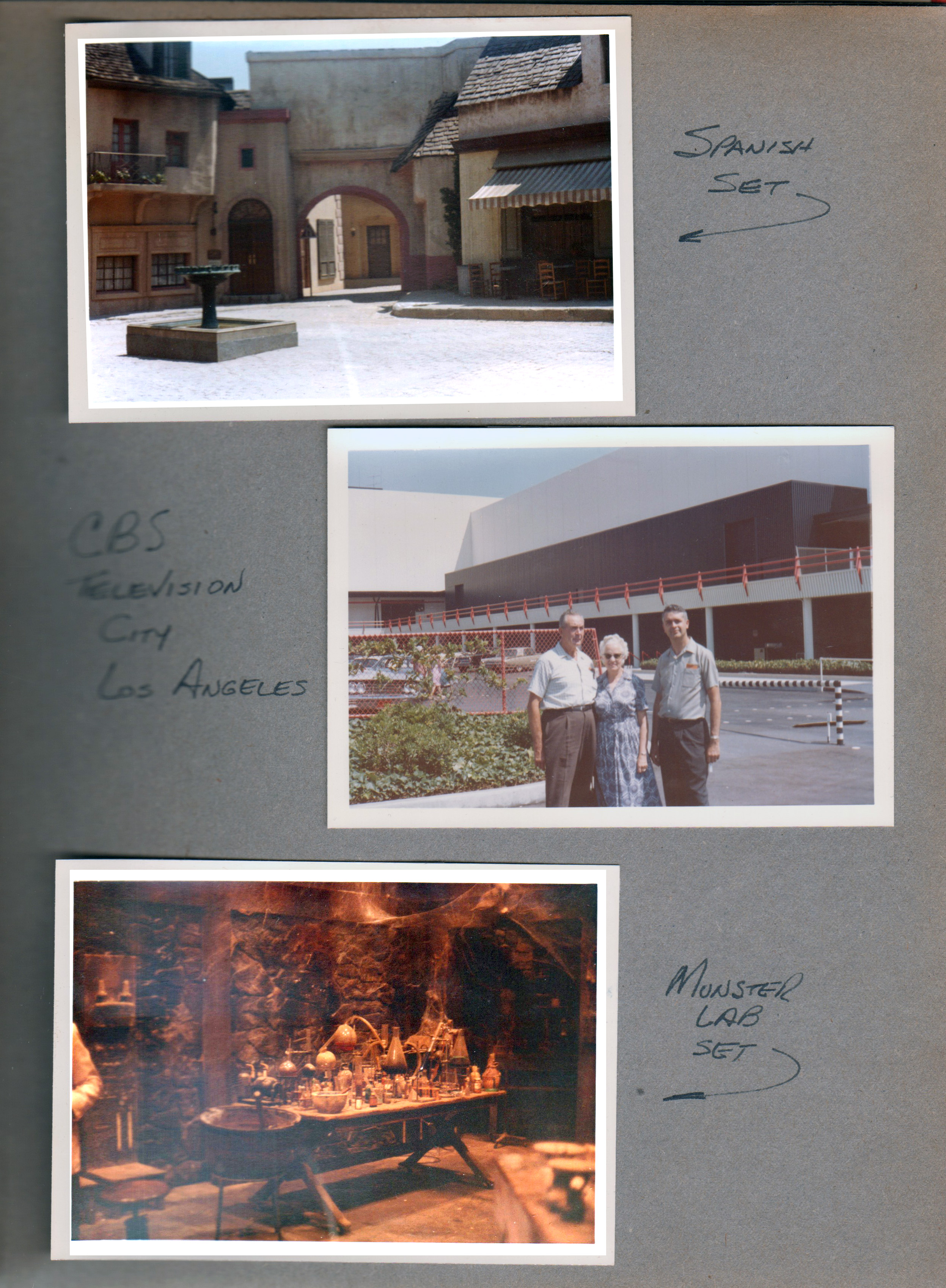 Universal Movie Studios - Spanish set. Monster lab. CBS Television City, Los Angeles - Girstle, Helen, John.
