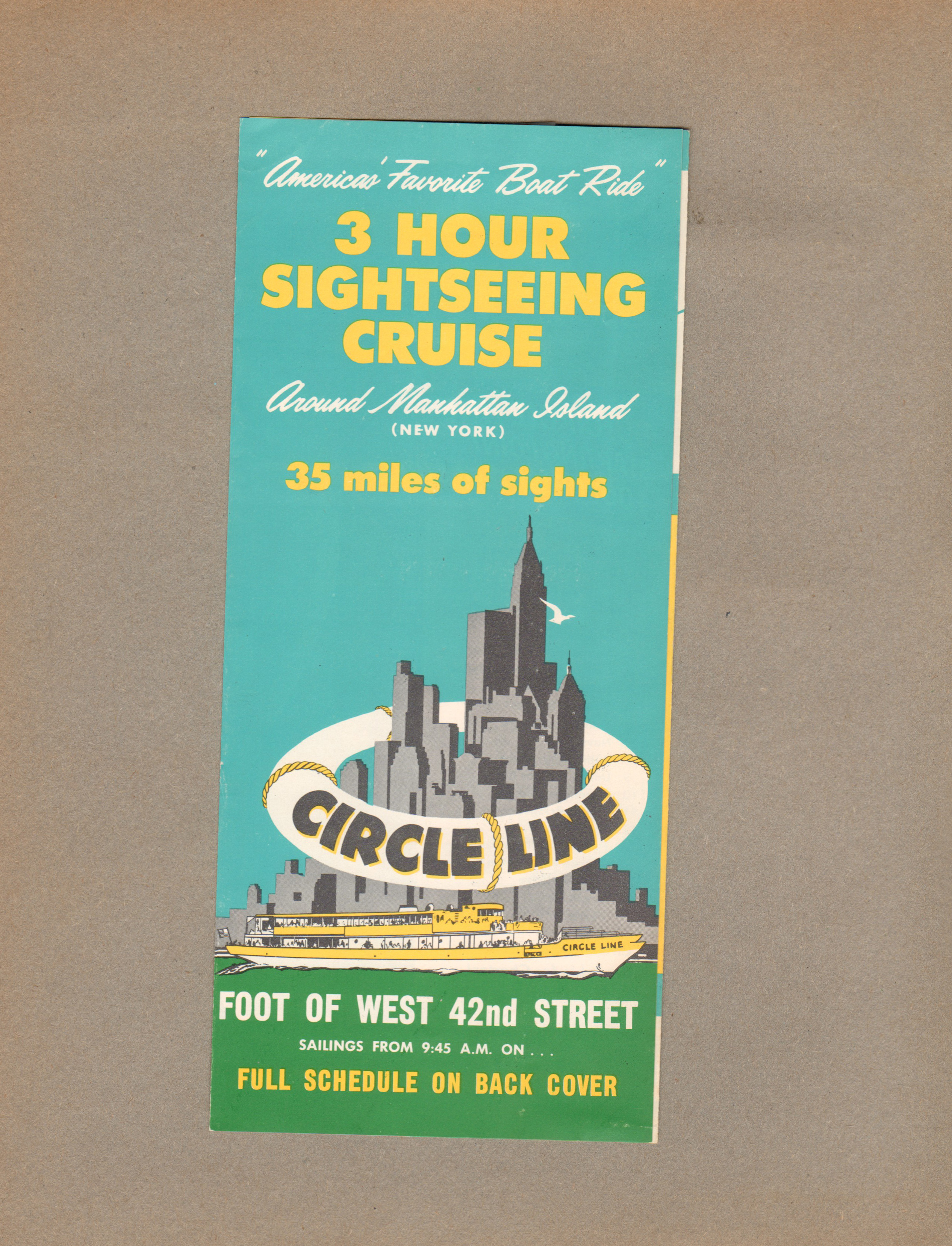 New York World's Fair trip - brochure - Circle Line 3 hour sightseeing cruise