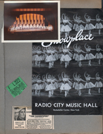 New York World's Fair trip - The Rockettes show at Radio City Music Hall, ticket stub and program. Newspaper clipping for The Sandpiper movie.