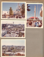 New York World's Fair trip - Pepsi-Cola Walt Disney It's A Small World. Better Living. Balloons are Brass Rail snack bar roofs.