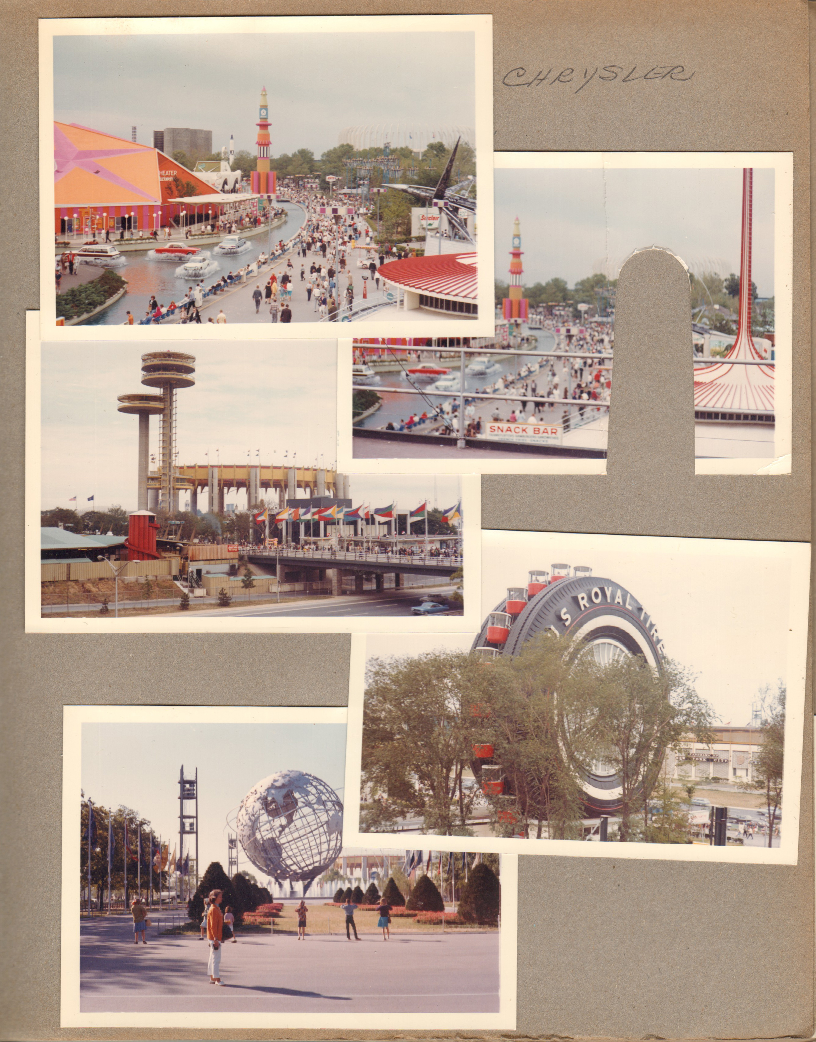 New York World's Fair trip - Chrysler. Observation Towers. US Royal Tire ferris wheel. Unisphere - Rosemary.