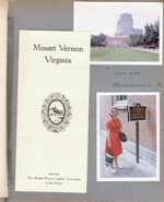 New York World's Fair trip - Mount Vernon Virginia brochure. Rosemary in Philadelphia - Congress Hall sign