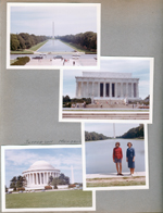 New York World's Fair trip - Washington Monument. Lincoln memorial. Jefferson Memorial. Susan and Rosemary at the reflecting pool.