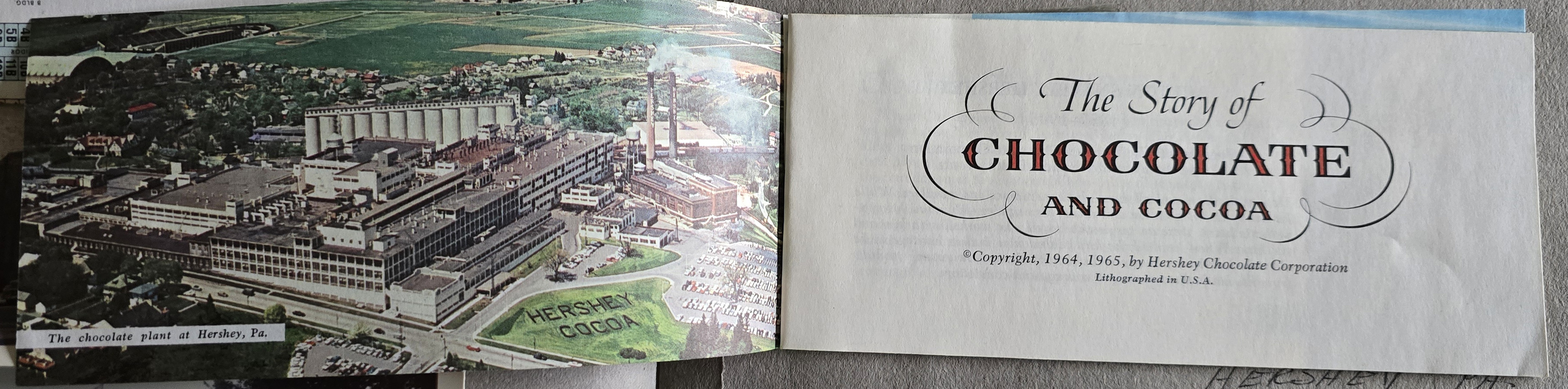 New York World's Fair trip - The Story of Chocolate and Cocoa pamphlet