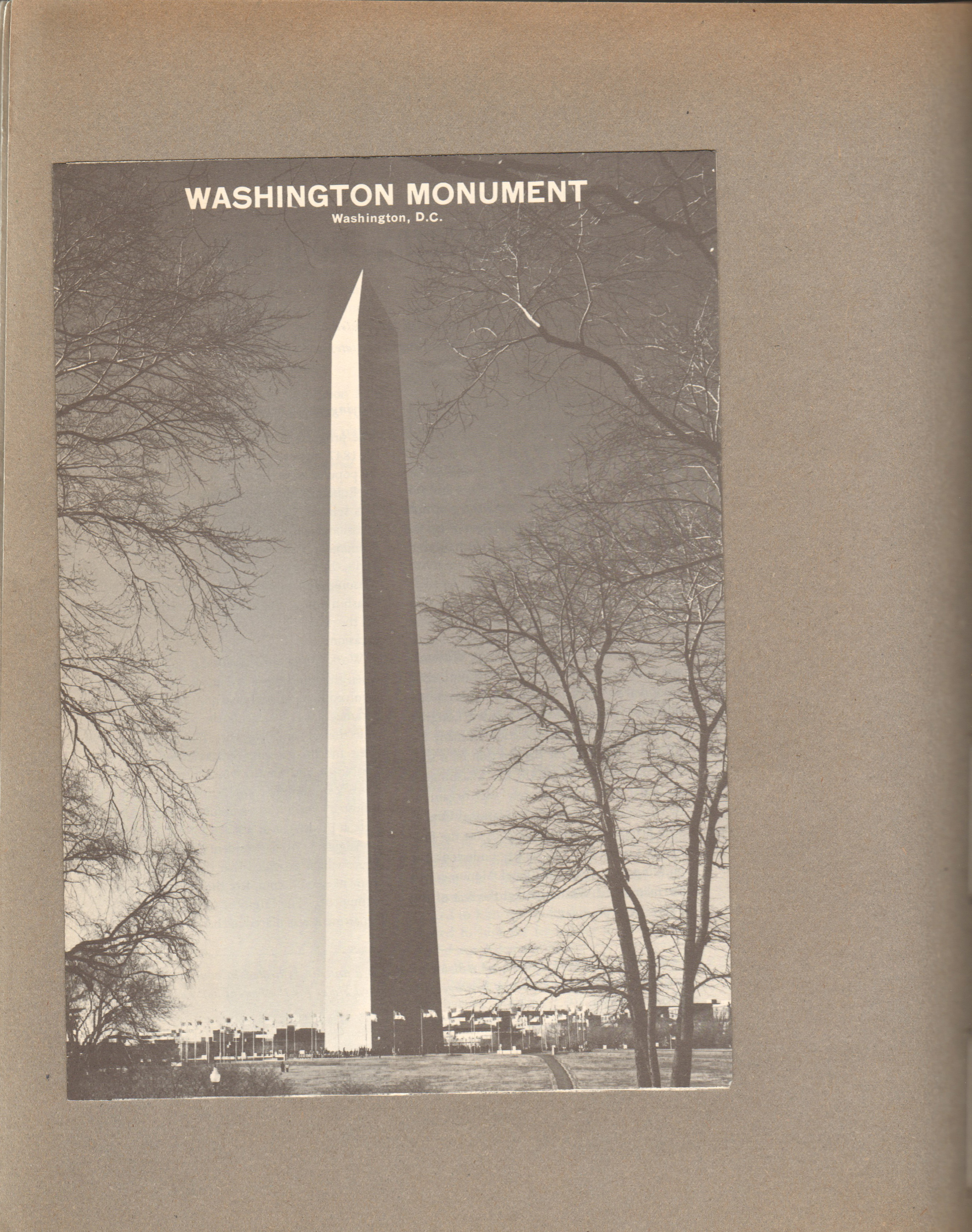 New York World's Fair trip - Washington Monument pamphlet