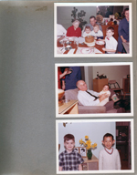 6122 - birthday cake - dining room - Vonnie, Kenny, Dave, Ronnie, Alan, Rosemary. Living room - Curt and baby Joe? alan and Steve Chaillard by TV.