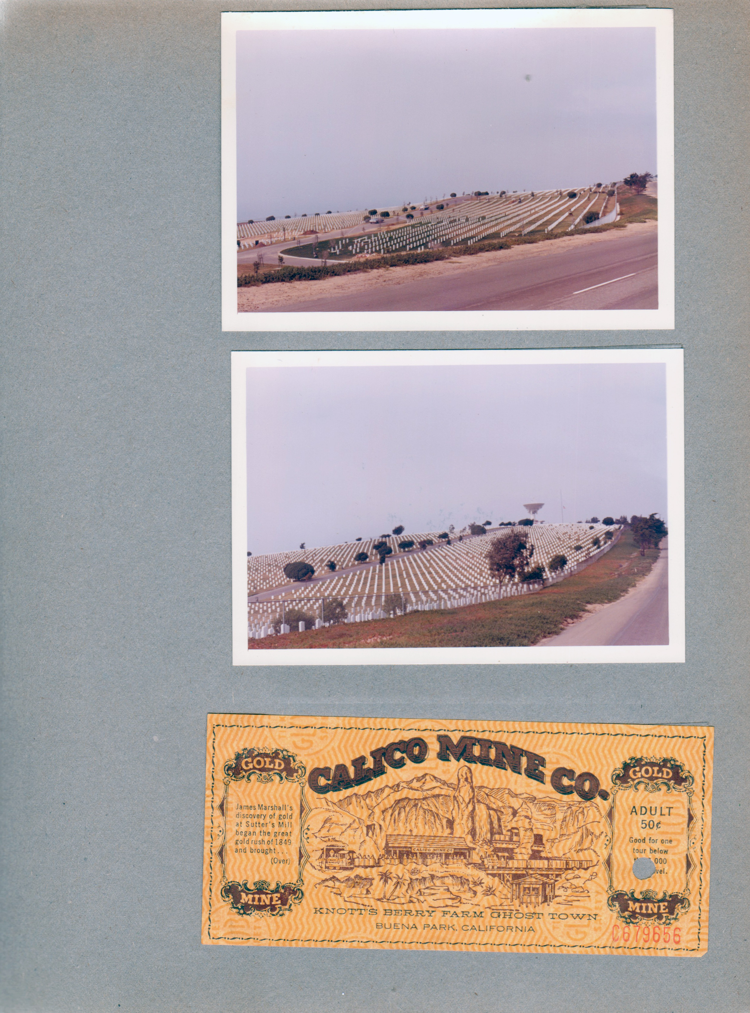 Cemetery. Calico Mine Co - Knott's Berry Farm ticket.