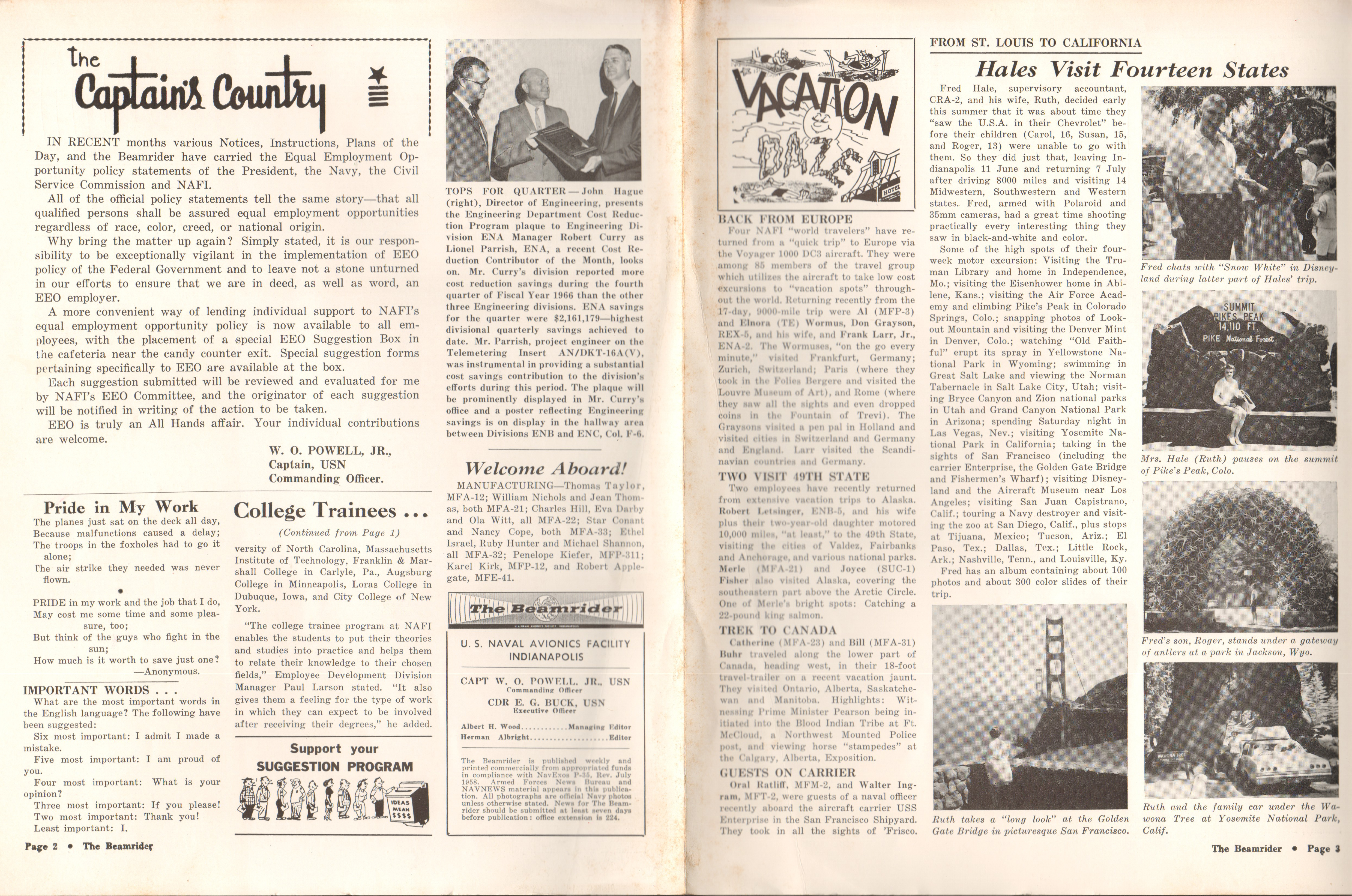 NAFI Beamrider - 11 Aug 1966 - John D Hague top savings