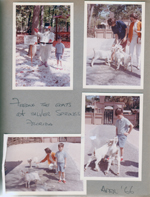 Silver Springs - Ocala, FL - Deer Ranch - Alan and snowman. Rosemary, Susan and Alan feeding goats.